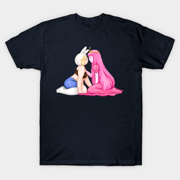 Brave knight, Princess Bubblegum and Fionna, Adventure Time / Fionna and Cake fan art T-Shirt by art official sweetener